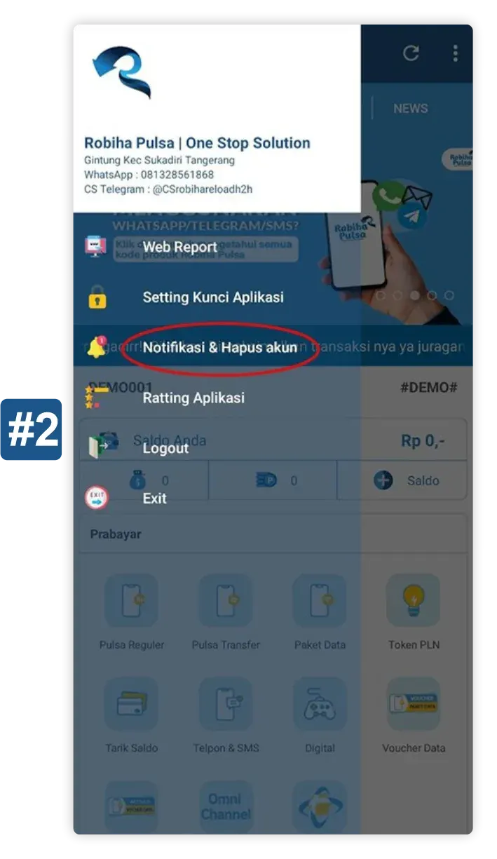 Buka menu Pengaturan